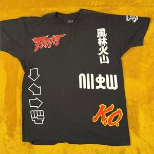 Bioworld Street Fighter V Capcom Graphic T-Shirt Black Mens XL Hadouken KO Fight
